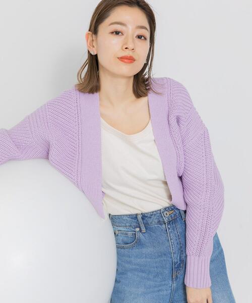 URBAN RESEARCH Sonny Label(アーバンリサーチサニーレーベル)の「ニットボレロカーディガン(カーディガン/ボレロ・レディース・ライトグレー/ラベンダー/オフホワイト・FREE)」の1枚目の写真