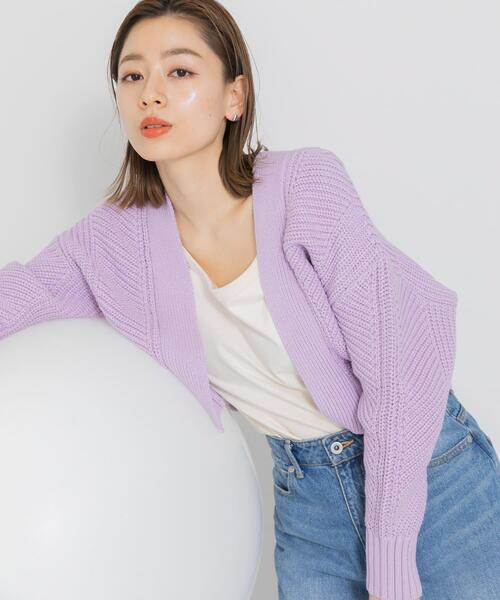 URBAN RESEARCH Sonny Label(アーバンリサーチサニーレーベル)の「ニットボレロカーディガン(カーディガン/ボレロ・レディース・ライトグレー/ラベンダー/オフホワイト・FREE)」の21枚目の写真