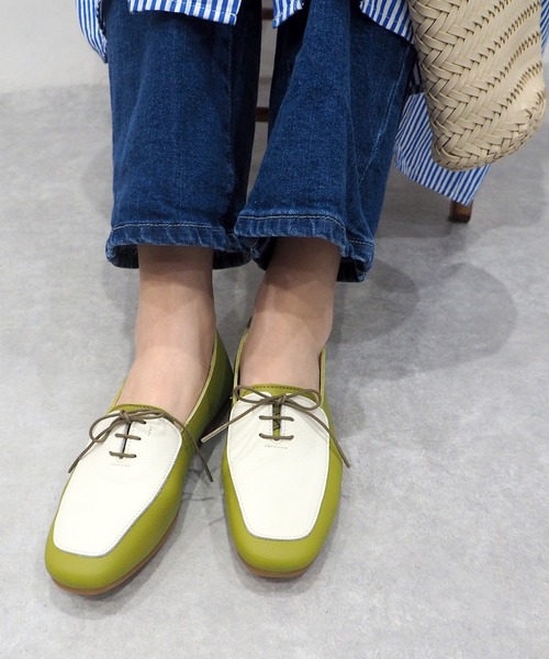 ENあしながおじさん（エンアシナガオジサン）の「防水│レースアップモカシューズ　5360507（ドレスシューズ・レディース・ライトグリーン/グレイッシュベージュ/ブラック/ブラック系その他・23.0cm/23.5cm/24.0cm/24.5cm/22.5cm）」の14枚目の写真