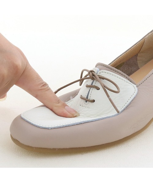 ENあしながおじさん（エンアシナガオジサン）の「防水│レースアップモカシューズ　5360507（ドレスシューズ・レディース・ライトグリーン/グレイッシュベージュ/ブラック/ブラック系その他・23.0cm/23.5cm/24.0cm/24.5cm/22.5cm）」の20枚目の写真