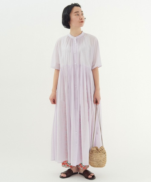 yuni（ユニ　）の「100/2V コットンシャンブレーペプラム　シャツワンピース（シャツワンピース・レディース・ライラック/サックスブルー/グレー・FREE）」の7枚目の写真