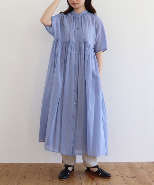 yuni（ユニ　）の「100/2V コットンシャンブレーペプラム　シャツワンピース（シャツワンピース・レディース・ライラック/サックスブルー/グレー・FREE）」の20枚目の写真