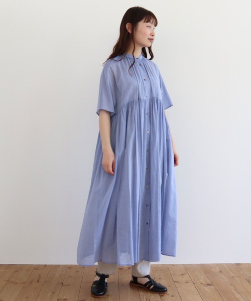 yuni（ユニ　）の「100/2V コットンシャンブレーペプラム　シャツワンピース（シャツワンピース・レディース・ライラック/サックスブルー/グレー・FREE）」の21枚目の写真