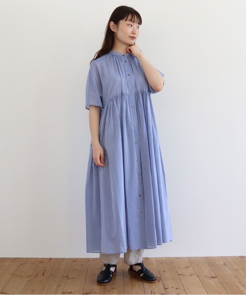 yuni（ユニ　）の「100/2V コットンシャンブレーペプラム　シャツワンピース（シャツワンピース・レディース・ライラック/サックスブルー/グレー・FREE）」の22枚目の写真