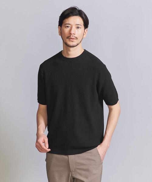 BEAUTY&YOUTH UNITED ARROWS(ビューティーアンドユースユナイテッドアローズ)の「【WEB限定 WARDROBE SMART】デオドラント ピケ ニット Tシャツ【抗菌・防臭】(ニット/セーター・メンズ・ホワイト/ブラック/グレー・S/M/L/XL)」の1枚目の写真