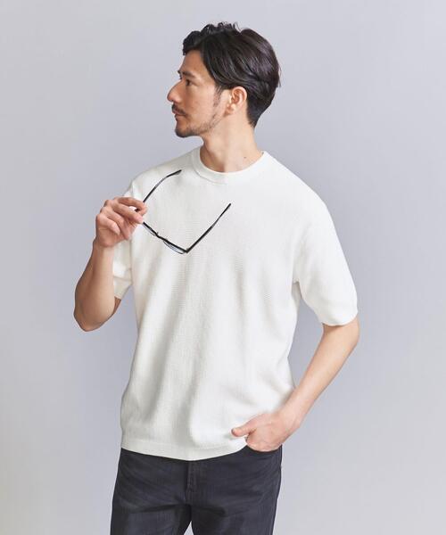 BEAUTY&YOUTH UNITED ARROWS(ビューティーアンドユースユナイテッドアローズ)の「【WEB限定 WARDROBE SMART】デオドラント ピケ ニット Tシャツ【抗菌・防臭】(ニット/セーター・メンズ・ホワイト/ブラック/グレー・S/M/L/XL)」の16枚目の写真