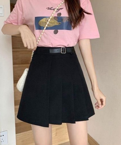 gossip！ロサンゼルス（ゴシップロサンゼルス）の「ラップデザインプリーツミニスカート（スカート・レディース・ブラック/ホワイト・M/S）」の14枚目の写真