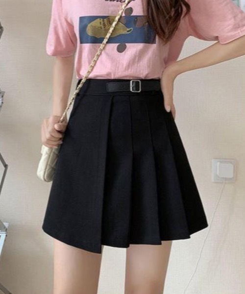 gossip！ロサンゼルス（ゴシップロサンゼルス）の「ラップデザインプリーツミニスカート（スカート・レディース・ブラック/ホワイト・M/S）」の12枚目の写真