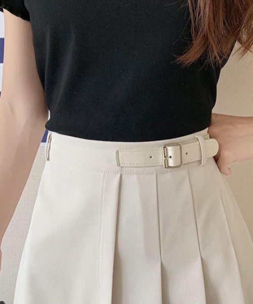 gossip！ロサンゼルス（ゴシップロサンゼルス）の「ラップデザインプリーツミニスカート（スカート・レディース・ブラック/ホワイト・M/S）」の10枚目の写真