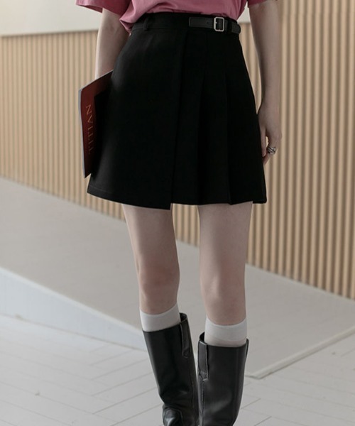 gossip！ロサンゼルス（ゴシップロサンゼルス）の「ラップデザインプリーツミニスカート（スカート・レディース・ブラック/ホワイト・M/S）」の15枚目の写真