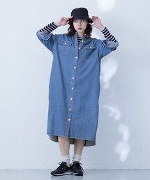 【WOMEN】デニムロングシャツ ワンピース