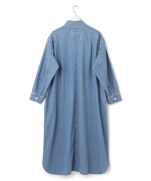 J.PRESS YORK STREET(ジェイプレスヨークストリート)の「【WOMEN】デニムロングシャツ ワンピース(シャツワンピース・レディース・ネイビー系/ダルブルー系・F)」の10枚目の写真