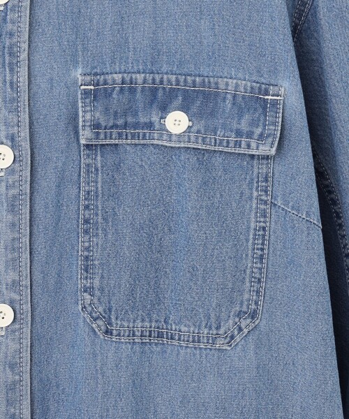 J.PRESS YORK STREET(ジェイプレスヨークストリート)の「【WOMEN】デニムロングシャツ ワンピース(シャツワンピース・レディース・ネイビー系/ダルブルー系・F)」の15枚目の写真