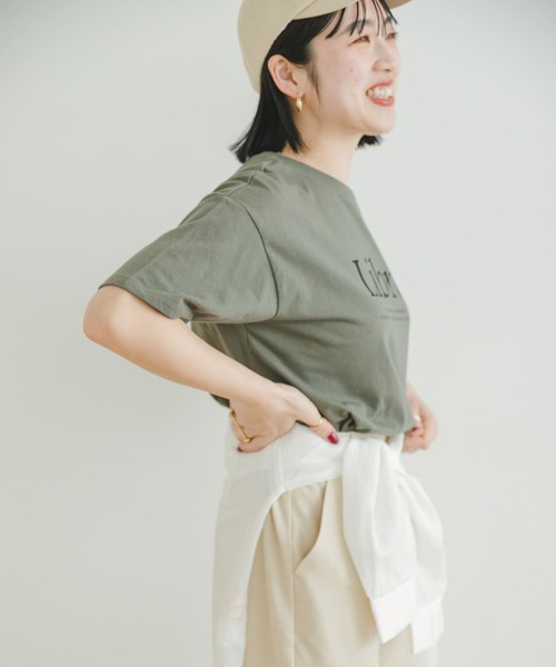 ITEMS URBANRESEARCH(アイテムズ アーバンリサーチ)の「ロゴハンソデTシャツ(Tシャツ/カットソー・レディース・ホワイト/チャコールグレー/カーキ・FREE)」の5枚目の写真