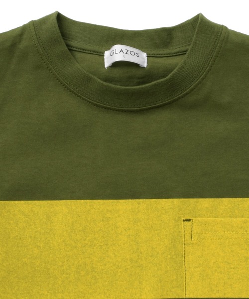GLAZOS（グラソス）の「ラインボーダー半袖Tシャツ（Tシャツ/カットソー・キッズ・カーキ/グレー/ホワイト・150cm/160cm/140cm/170cm）」の4枚目の写真