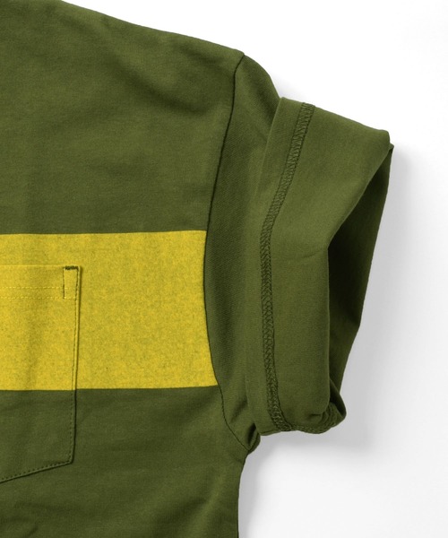 GLAZOS（グラソス）の「ラインボーダー半袖Tシャツ（Tシャツ/カットソー・キッズ・カーキ/グレー/ホワイト・150cm/160cm/140cm/170cm）」の6枚目の写真