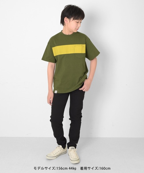 GLAZOS（グラソス）の「ラインボーダー半袖Tシャツ（Tシャツ/カットソー・キッズ・カーキ/グレー/ホワイト・150cm/160cm/140cm/170cm）」の16枚目の写真