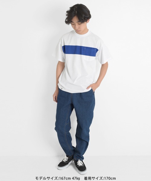 GLAZOS（グラソス）の「ラインボーダー半袖Tシャツ（Tシャツ/カットソー・キッズ・カーキ/グレー/ホワイト・150cm/160cm/140cm/170cm）」の18枚目の写真