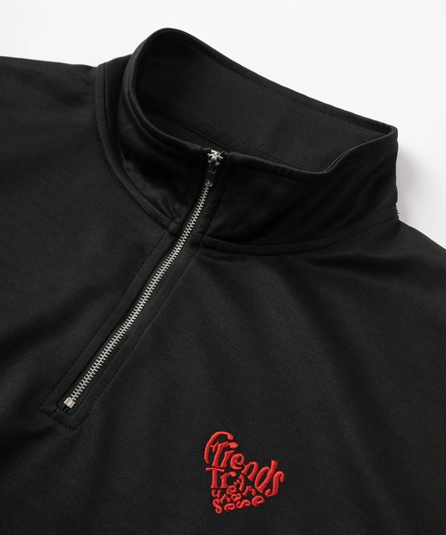 make a ray!（メイク ア レイ！）の「【別注】ハートロゴ＆ヒゲ サガラ刺繍 ワンポイントロゴ  ハーフジップ 半袖Tシャツ/レトロ（Tシャツ/カットソー・レディース・ホワイト/ブラック/ダークグリーン/オフホワイト・M/L）」の11枚目の写真