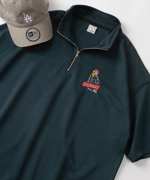 make a ray!（メイク ア レイ！）の「【別注】ハートロゴ＆ヒゲ サガラ刺繍 ワンポイントロゴ  ハーフジップ 半袖Tシャツ/レトロ（Tシャツ/カットソー・レディース・ホワイト/ブラック/ダークグリーン/オフホワイト・M/L）」の18枚目の写真