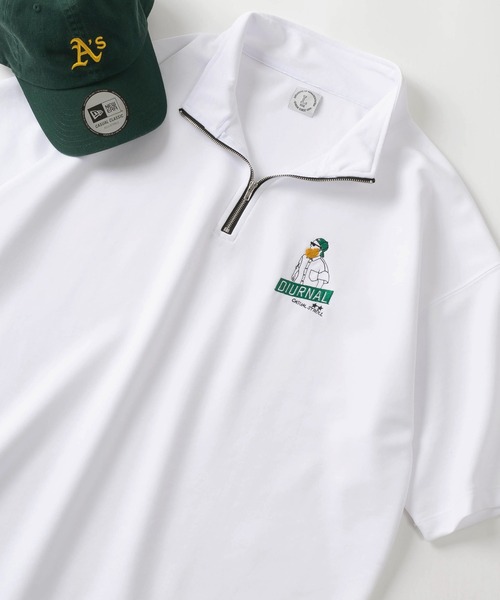 make a ray!（メイク ア レイ！）の「【別注】ハートロゴ＆ヒゲ サガラ刺繍 ワンポイントロゴ  ハーフジップ 半袖Tシャツ/レトロ（Tシャツ/カットソー・レディース・ホワイト/ブラック/ダークグリーン/オフホワイト・M/L）」の19枚目の写真