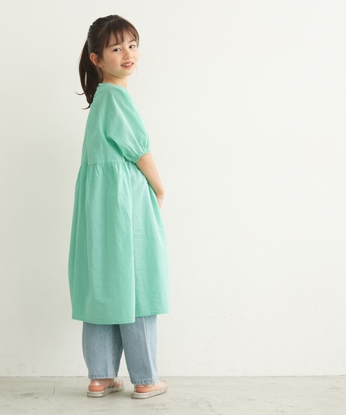 coca（coca）（コカ）の「キッズ　ラグランスリーブティアードワンピース（ワンピース・キッズ・オレンジ/ライトグリーン・120/140/110/130）」の8枚目の写真