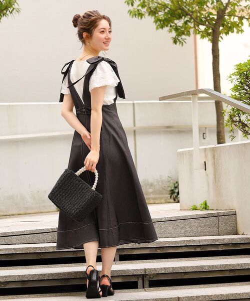 couture brooch（クチュールブローチ）の「◆【着映え感抜群、華盛りアイテム】レースチュール袖テレコトップス（Tシャツ/カットソー・レディース・ブラック/ブラウン系その他/オフホワイト/ライトグリーン/サックスブルー・42/36/38/40）」の18枚目の写真