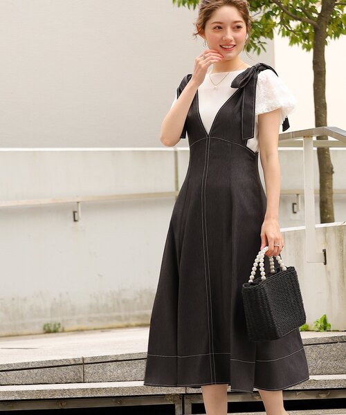 couture brooch（クチュールブローチ）の「◆【着映え感抜群、華盛りアイテム】レースチュール袖テレコトップス（Tシャツ/カットソー・レディース・ブラック/ブラウン系その他/オフホワイト/ライトグリーン/サックスブルー・42/36/38/40）」の19枚目の写真