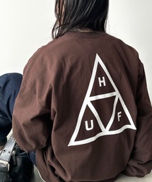HUF(ハフ)/トリプルトライアングルロゴ バックプリント ワンポイント ロンT/HUF SET TT L/S TEE
