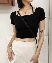 ホルターストラップクロップドTシャツ