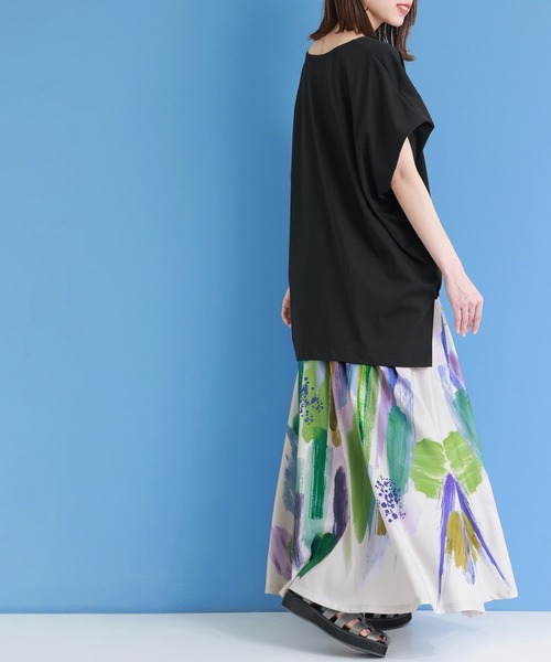 osharewalker（オシャレウォーカー）の「【廃盤】『アートプリント柄フレアスカート』（スカート・レディース・グリーン/レッド・FREE）」の10枚目の写真