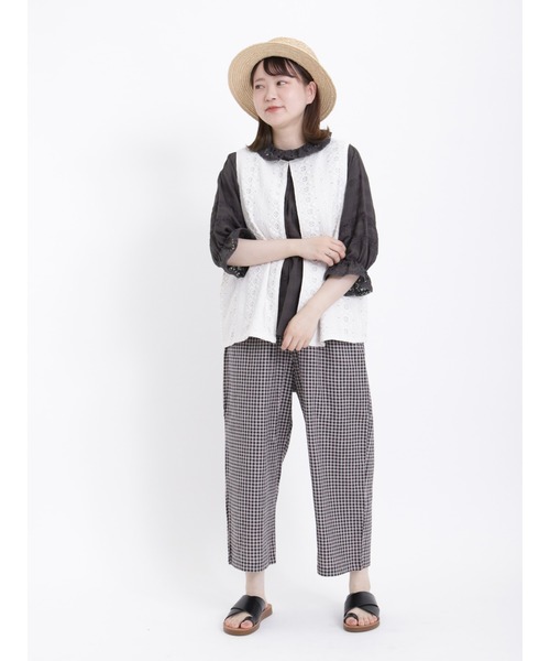 Samansa Mos2（サマンサ モスモス）の「リバーシブルレースベスト（ベスト・レディース・ブラック/オフホワイト/キナリ・ﾌﾘ-）」の14枚目の写真