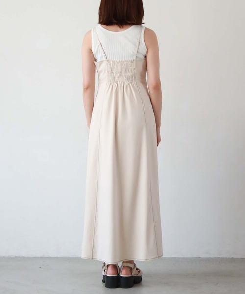 archives（アルシーヴ）の「配色ステッチビスチェキャミワンピース（ワンピース・レディース・ブラック/グレー/アイボリー/ブルーグレー・MEDIUM）」の17枚目の写真