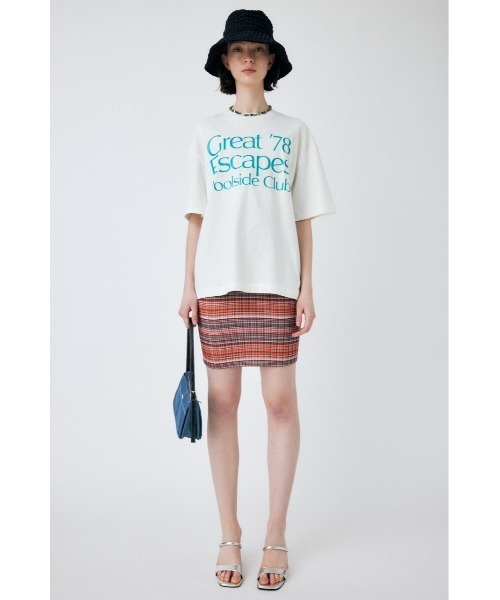 MOUSSY（マウジー）の「POOLSIDE CLUB Tシャツ（Tシャツ/カットソー・レディース・ライトブラック/オレンジ/ホワイト・FREE）」の5枚目の写真