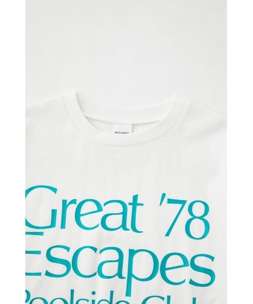 MOUSSY（マウジー）の「POOLSIDE CLUB Tシャツ（Tシャツ/カットソー・レディース・ライトブラック/オレンジ/ホワイト・FREE）」の6枚目の写真