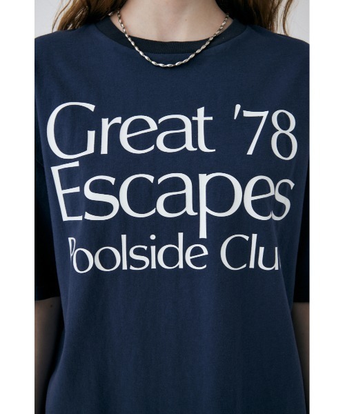 MOUSSY（マウジー）の「POOLSIDE CLUB Tシャツ（Tシャツ/カットソー・レディース・ライトブラック/オレンジ/ホワイト・FREE）」の7枚目の写真