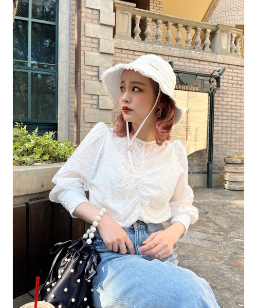 JUMELLE（ジュメロ）の「コットンバケットハット（ハット・レディース・ホワイト/ブラック・FREE）」の3枚目の写真