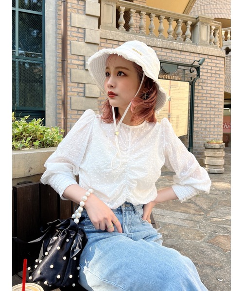 JUMELLE（ジュメロ）の「コットンバケットハット（ハット・レディース・ホワイト/ブラック・FREE）」の7枚目の写真
