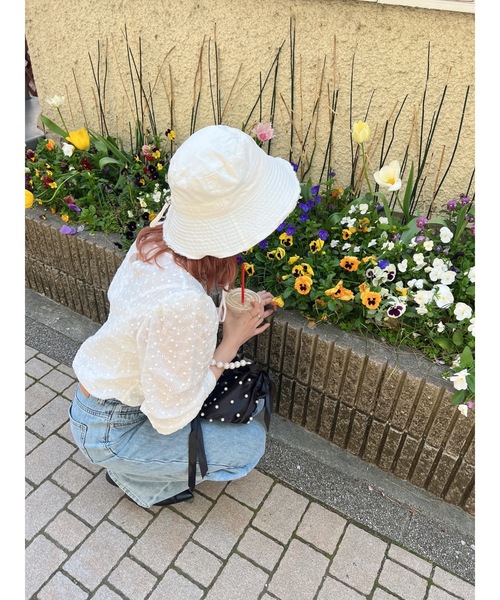 JUMELLE（ジュメロ）の「コットンバケットハット（ハット・レディース・ホワイト/ブラック・FREE）」の9枚目の写真