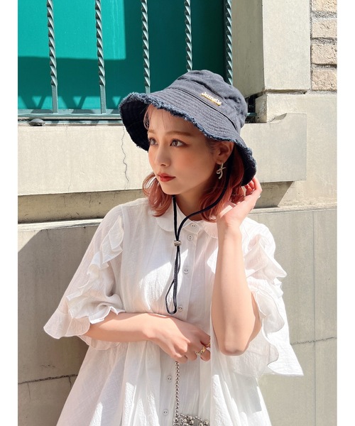 JUMELLE（ジュメロ）の「コットンバケットハット（ハット・レディース・ホワイト/ブラック・FREE）」の5枚目の写真