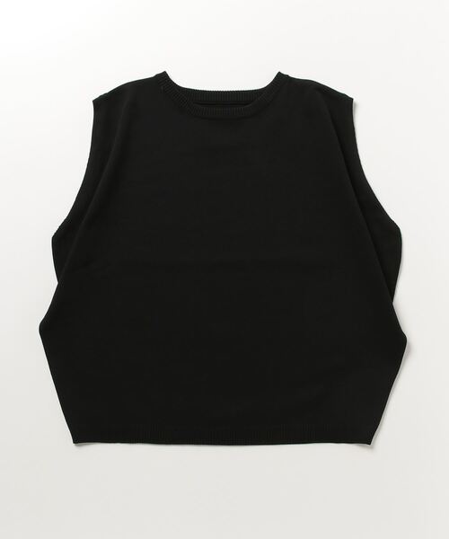 Per sist ence(パーシエンス)の「Per sist ence/パーシエンス スクエアショルダーノースリーブプルオーバー(Tシャツ/カットソー・レディース・アイボリー/ブラック/ブルー・FREE)」の2枚目の写真
