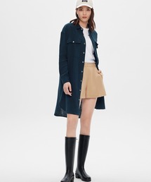 コットンガーゼロングシャツドレス
