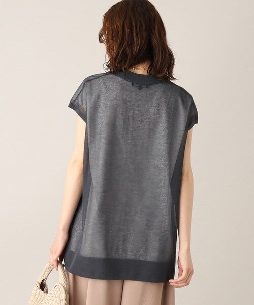 UNTITLED（アンタイトル）の「◆【1枚で決まる、2点セット／洗える】Vネックシアーニット レイヤードトップス（その他トップス・レディース・ネイビー/グレー系/ライトベージュ/グレー系その他・04/44/48/02/00）」の17枚目の写真