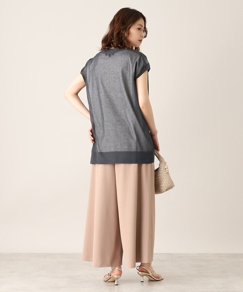 UNTITLED（アンタイトル）の「◆【1枚で決まる、2点セット／洗える】Vネックシアーニット レイヤードトップス（その他トップス・レディース・ネイビー/グレー系/ライトベージュ/グレー系その他・04/44/48/02/00）」の20枚目の写真