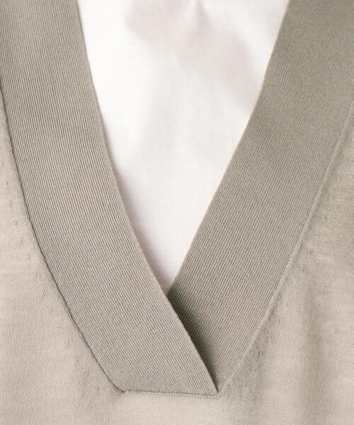 UNTITLED（アンタイトル）の「◆【1枚で決まる、2点セット／洗える】Vネックシアーニット レイヤードトップス（その他トップス・レディース・ネイビー/グレー系/ライトベージュ/グレー系その他・04/44/48/02/00）」の21枚目の写真