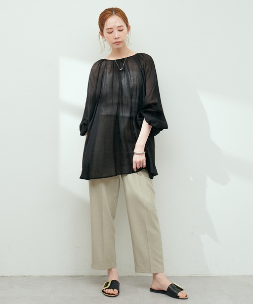 natural couture(ナチュラルクチュール)の「麻調美シルエットパンツ(その他パンツ・レディース・ベージュ/ブラック/ネイビー/ラベンダー・SMALL/MEDIUM)」の12枚目の写真