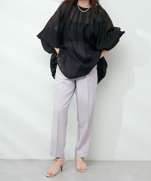 natural couture(ナチュラルクチュール)の「麻調美シルエットパンツ(その他パンツ・レディース・ベージュ/ブラック/ネイビー/ラベンダー・SMALL/MEDIUM)」の13枚目の写真
