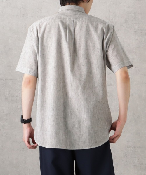 NAVY(ネイビー)の「SOLOTEX(R)使用 リネンブレンド半袖シャツ(シャツ/ブラウス・メンズ・ネイビー/アイボリー/グレー/サックスブルー/ブルー・L/S/M/XL)」の20枚目の写真
