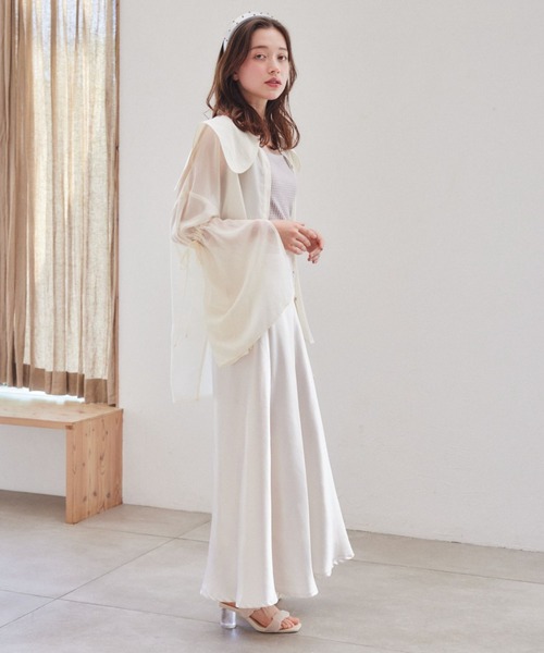 pomiii（ポミー）の「袖リボンシアーシャツ（シャツ/ブラウス・レディース・ピンク/ライトグリーン/アイボリー・FREE）」の5枚目の写真