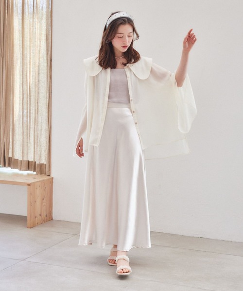 pomiii（ポミー）の「袖リボンシアーシャツ（シャツ/ブラウス・レディース・ピンク/ライトグリーン/アイボリー・FREE）」の4枚目の写真